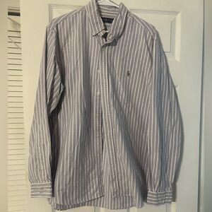 Light purple stripped Ralph Lauren causal long sleeved button down XL top